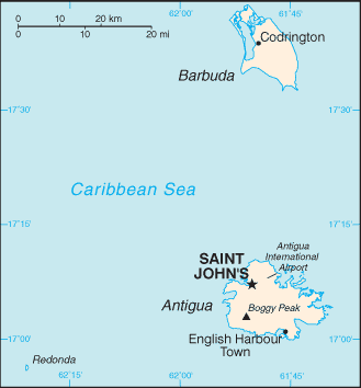 Mappa Antigua e Barbuda