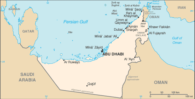 Mappa Emirati Arabi Uniti