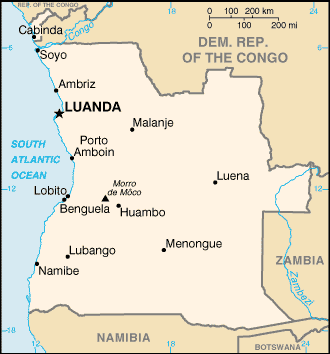 Mappa Angola