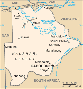 Mappa Botswana