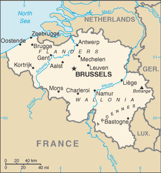 Mappa Belgio