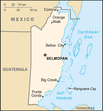 Mappa Belize