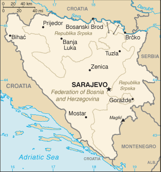 Mappa Bosnia Erzegovina