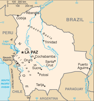Mappa Bolivia