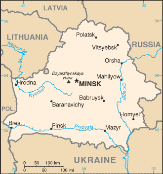 Mappa Bielorussia