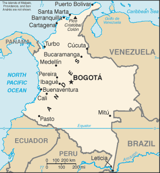 Mappa Colombia