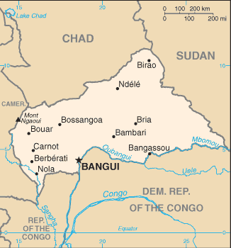 Mappa Repubblica Centrafricana
