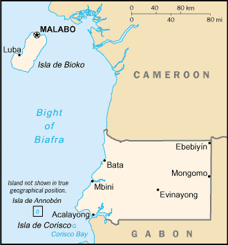 Mappa Guinea Equatoriale