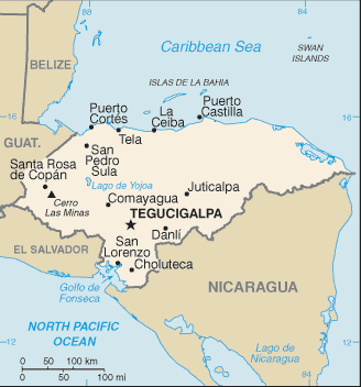 Mappa Honduras
