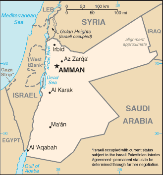 Mappa Giordania