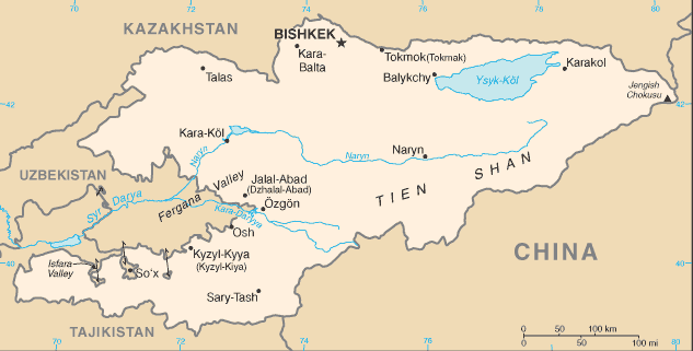 Mappa Kirghyzistan