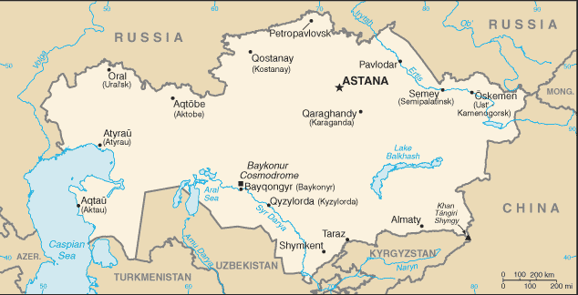 Mappa Kazakistan