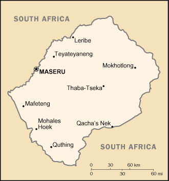 Mappa Lesotho