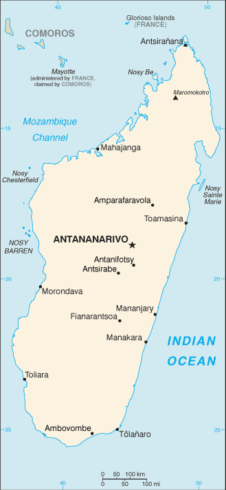 Mappa Madagascar
