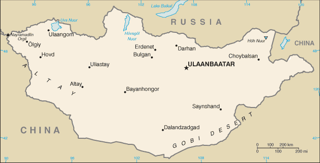 Mappa Mongolia