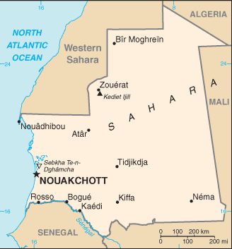 Mappa Mauritania
