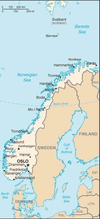 Mappa Norvegia