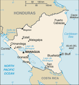 Mappa Nicaragua