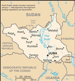 Mappa Sud Sudan