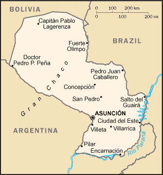 Mappa Paraguay