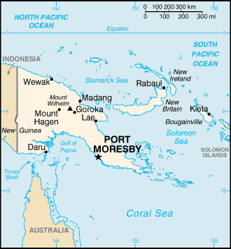Mappa Papua Nuova Guinea