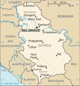 Mappa Serbia