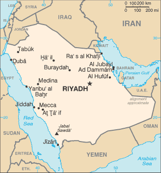Mappa Arabia Saudita