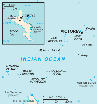 Mappa Seychelles