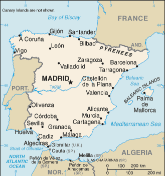 Mappa Spagna