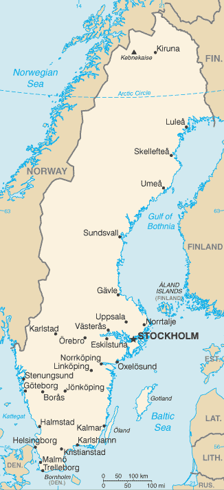 Mappa Svezia