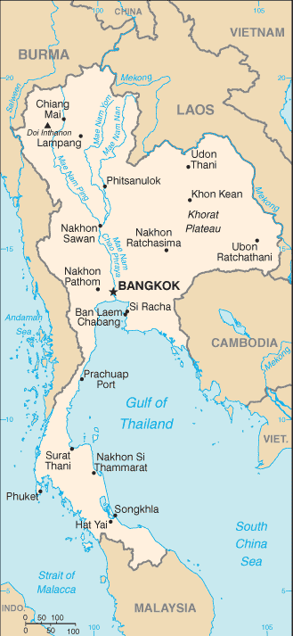 Mappa Thailandia