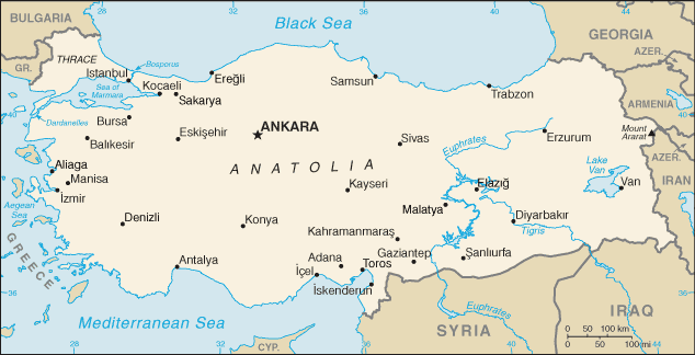 Mappa Turchia