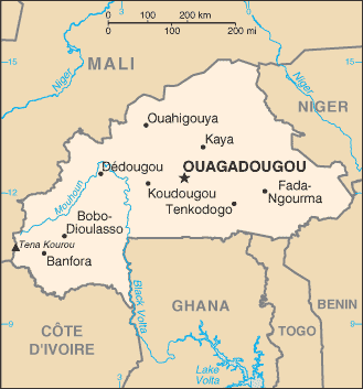 Mappa Burkina Faso